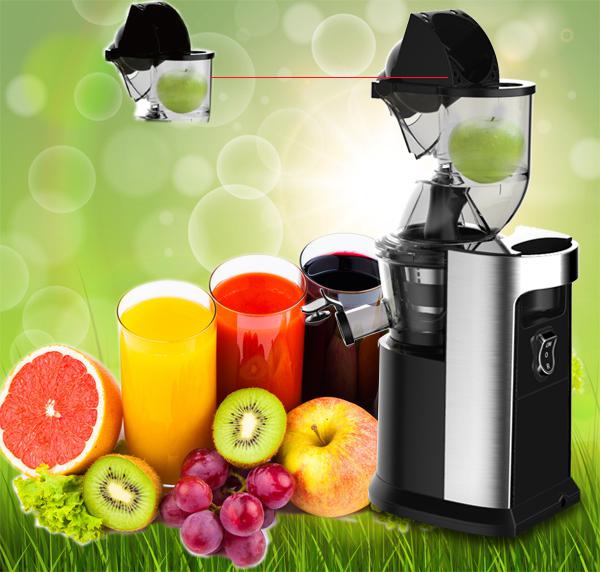 Metal big mouth slow juicer higher juice but lower noise with CB,CE,GS，REACH,RoHS,LFGB certificates