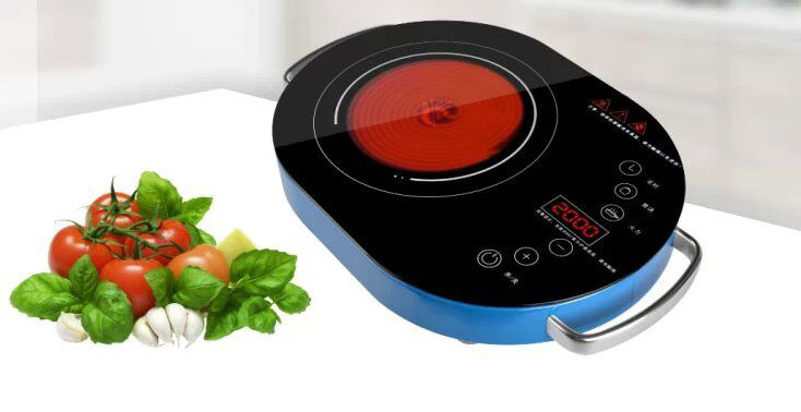 Full touch screen infared ceramic hob with timer function