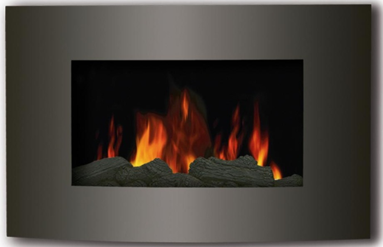 Curved Front Electric Fireplace Wall Mounted