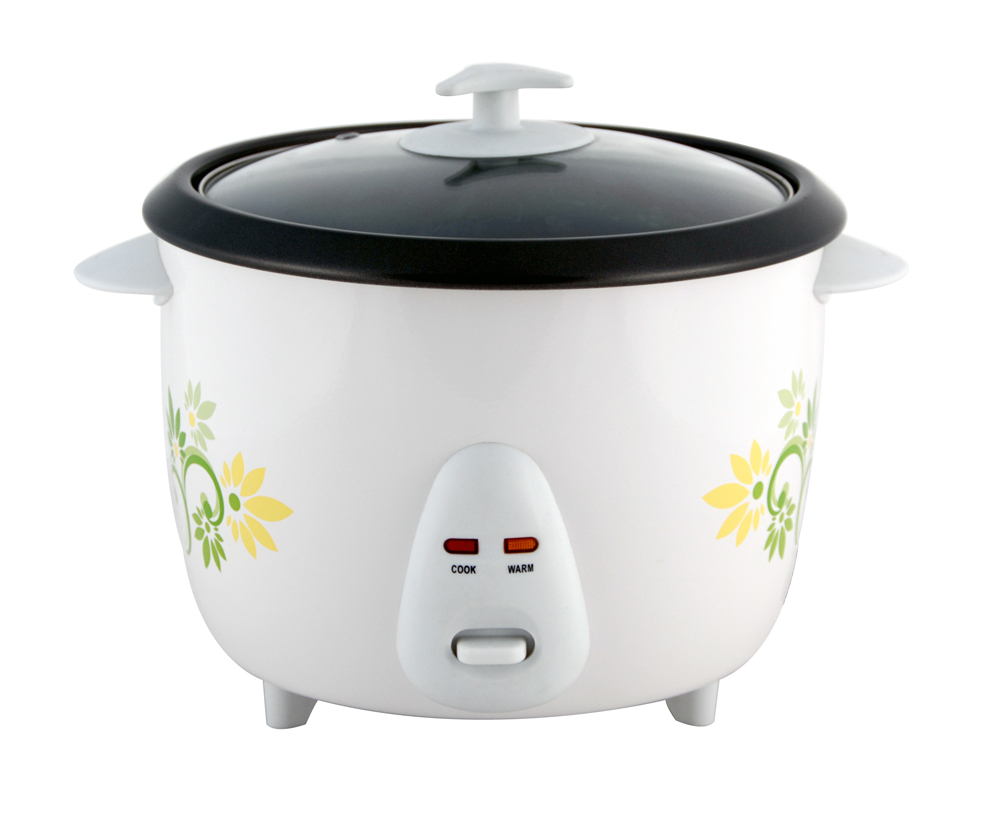 Drum rice cooker with flower printed