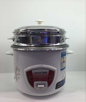 Electric cooker with spray popcorn markings that black middle
