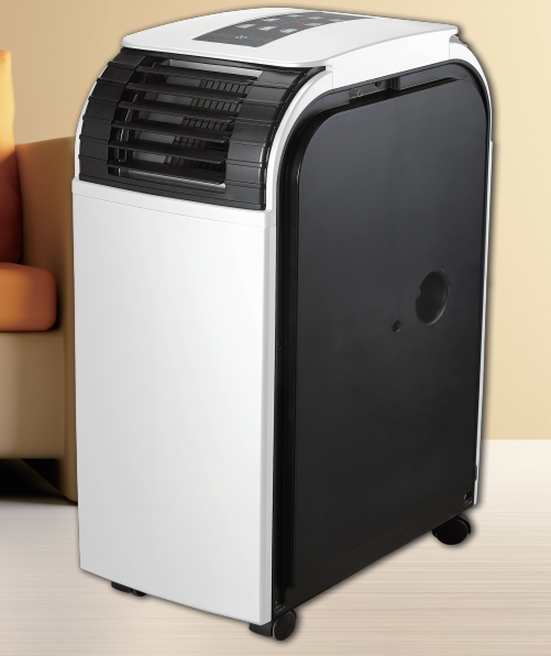 Portable air conditioner, with LED remote control, self evaporating system