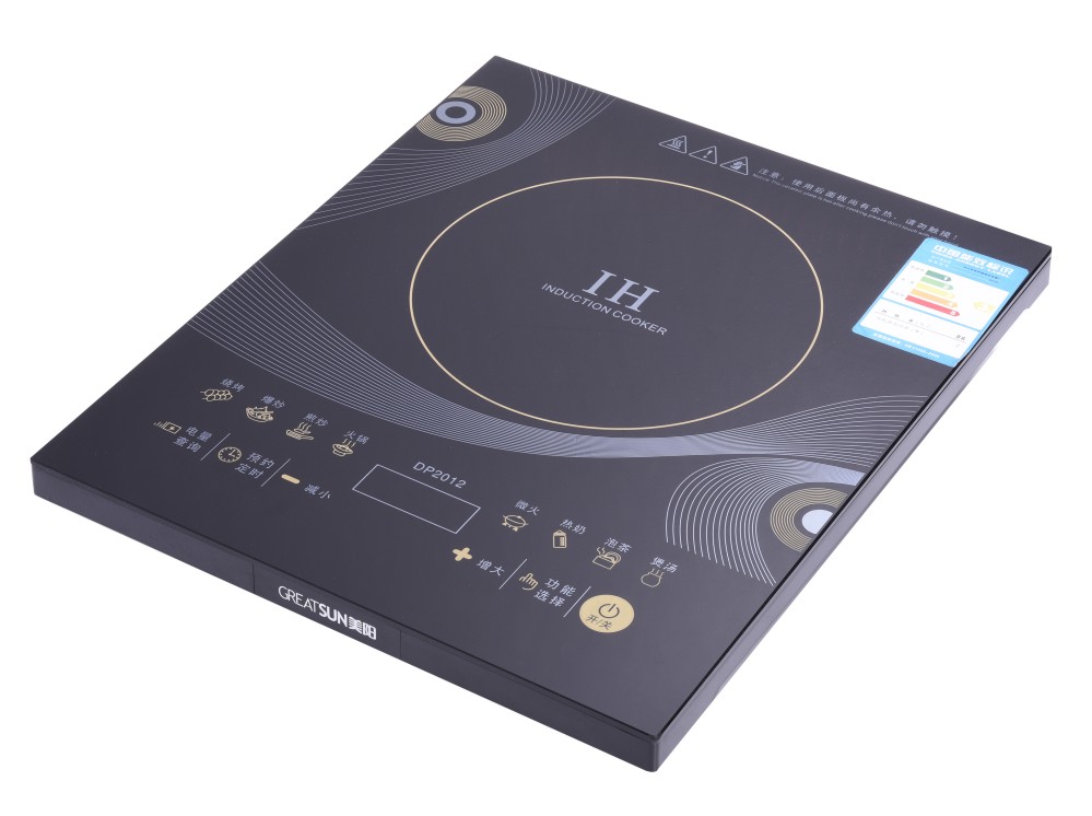 Whole crystal plate touch control 4 digital display induction cooker with sound