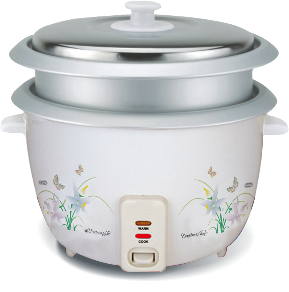 Drum rice cooker with double aluminum inner pot