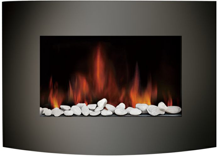 Curved Front Electric Fireplace Wall Mounted