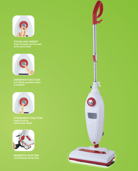 2 in 1 Steam Mop and Sweeper with CE, EMC, EMF, ETL, GS, RoHS, UL