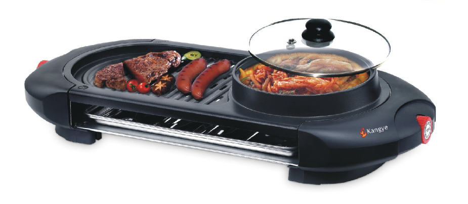non-stick coating Electric BBQ Grill with stainless steel bowl 