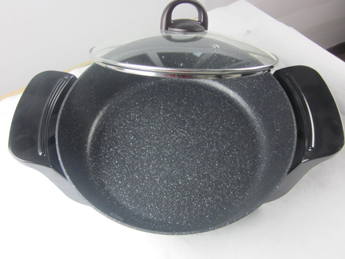 Electric Skillet Round with 1500W Big Power Cool Touch Handle for Indoor Usage