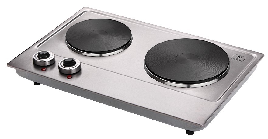 Stainless steel double electric hot plate with built in design