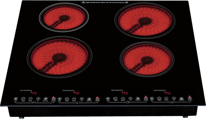 Infraded cooker, available for different pans and pots