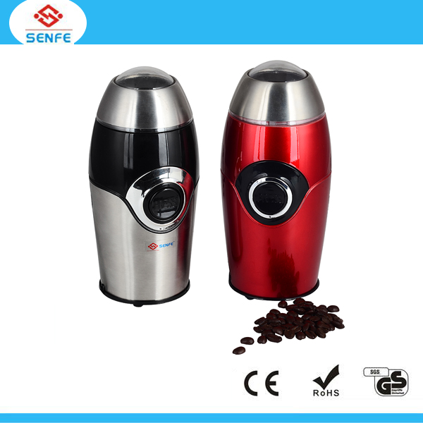home mini coffee grinder with stianless steel body and plastic for choice