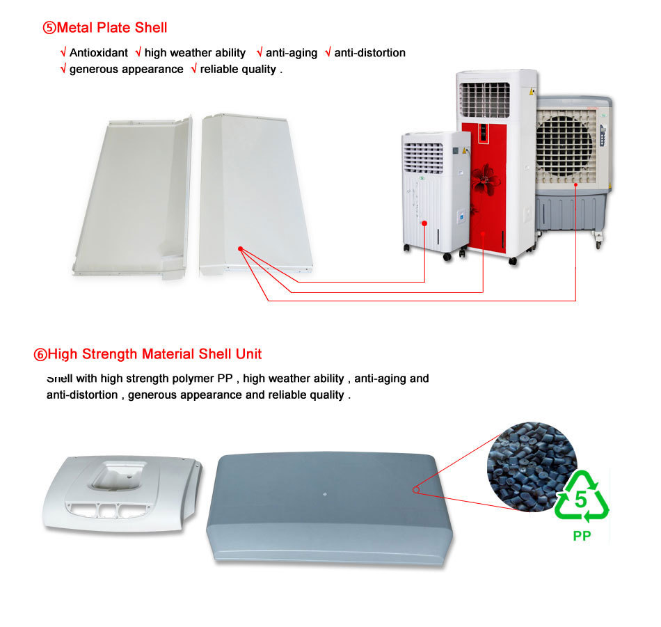 PCB with remote controller 200w copper motor portable evaporative air