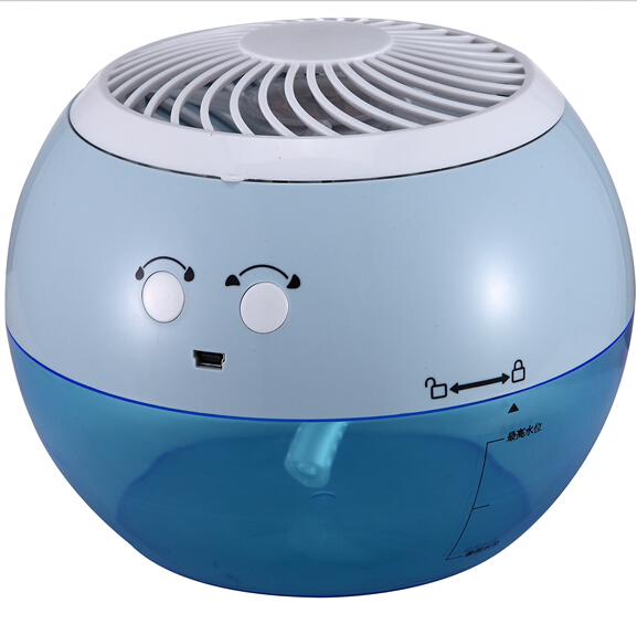 Mini Mist Fan usb connect , Led lamp, fan ,DC5V . 2.5W,4''fan. 600ml water tank