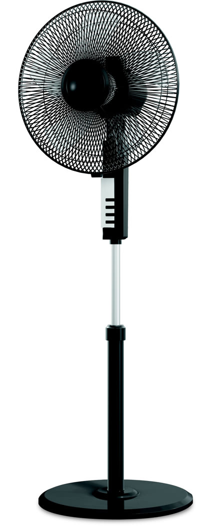 16 Inch Black Stand Fan with Integral Type Installed Remote