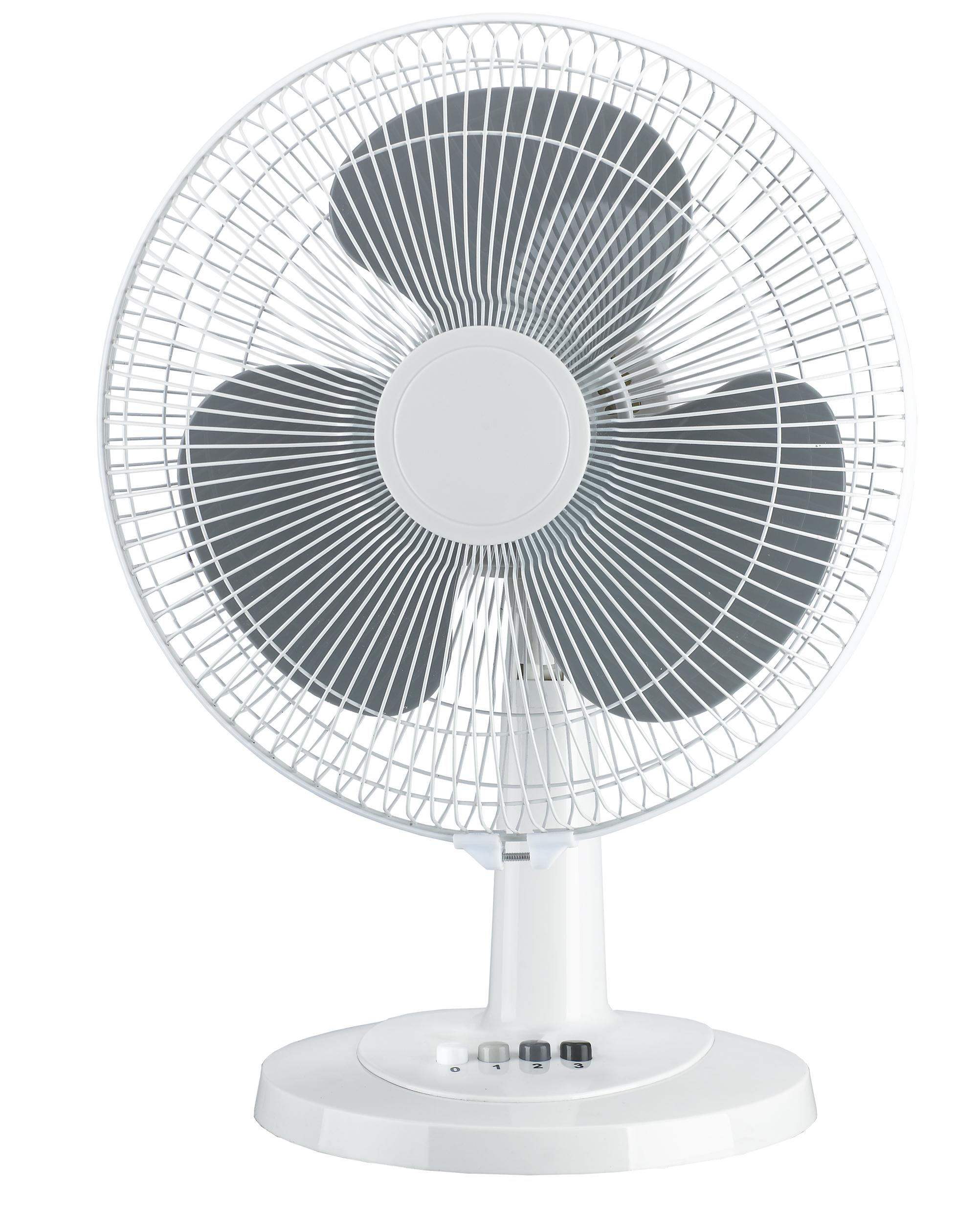 12 inch Desk Fan，3 leaf fan，Button fan