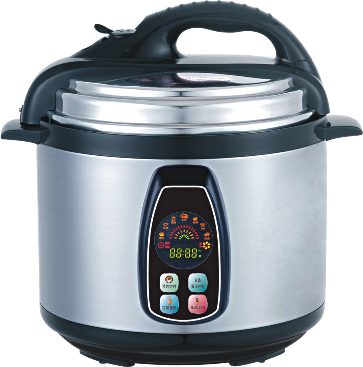 1000-Watt 6-Quart Electric Pressure Cooker  Brushed Stainless and Matte Black