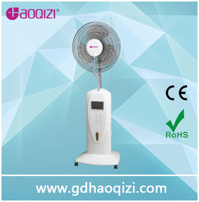 Stand fan with water spray 16"