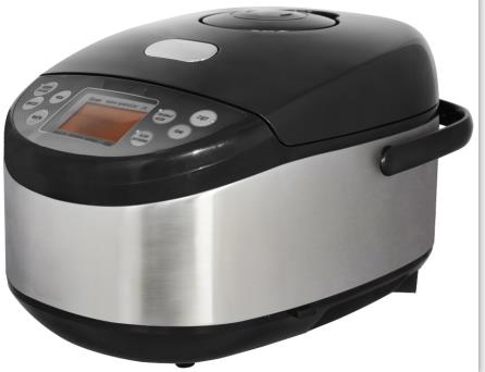 Multi cooker, Large control panel, Stainless steel body, LCD display screen