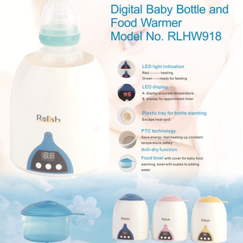 Model No RLB918 China Supplier Factory Digital Bottle Food Baby Milk Warmer 