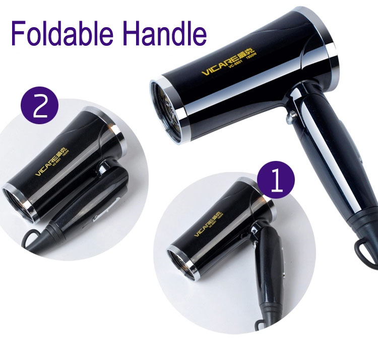 Foldable Mini Hair Dryer With Diffuser for Travel 