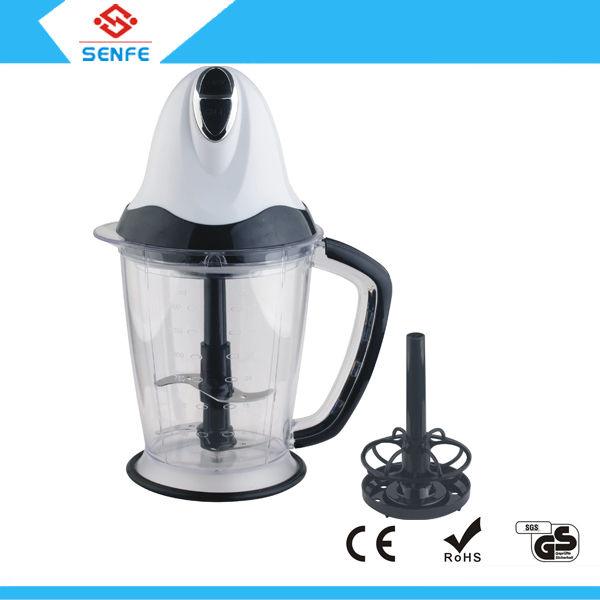 2 in 1 Food chopper for mincing and whipping in 1.5L bowl 
