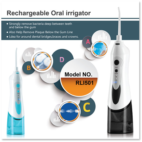 2015 Canton Fair Supplier RLI501 Water Flosser Dental Water Jet Rechargeable Dental Care High Pressure Oral Irrigator