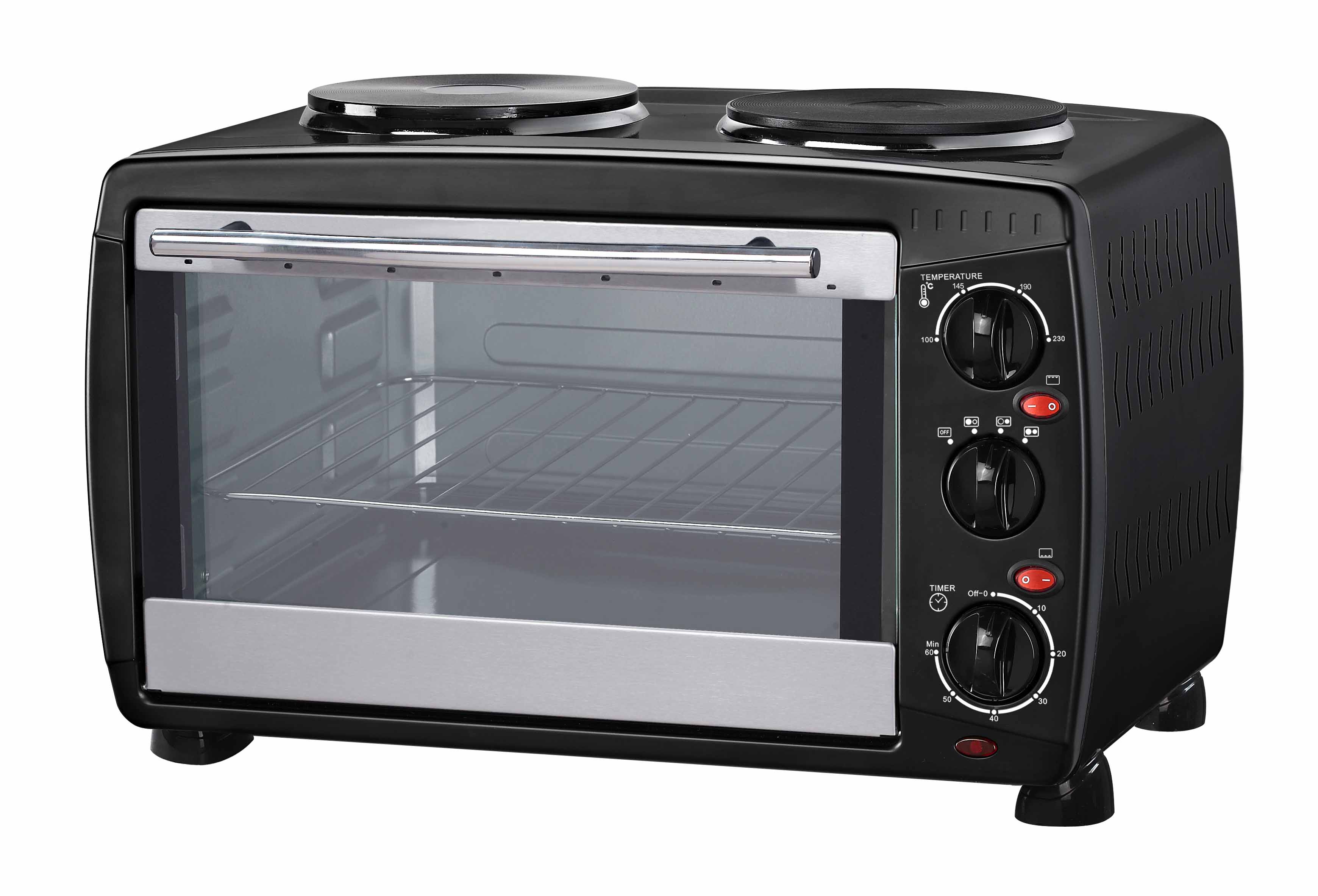 23L Electrical oven with dual hobs