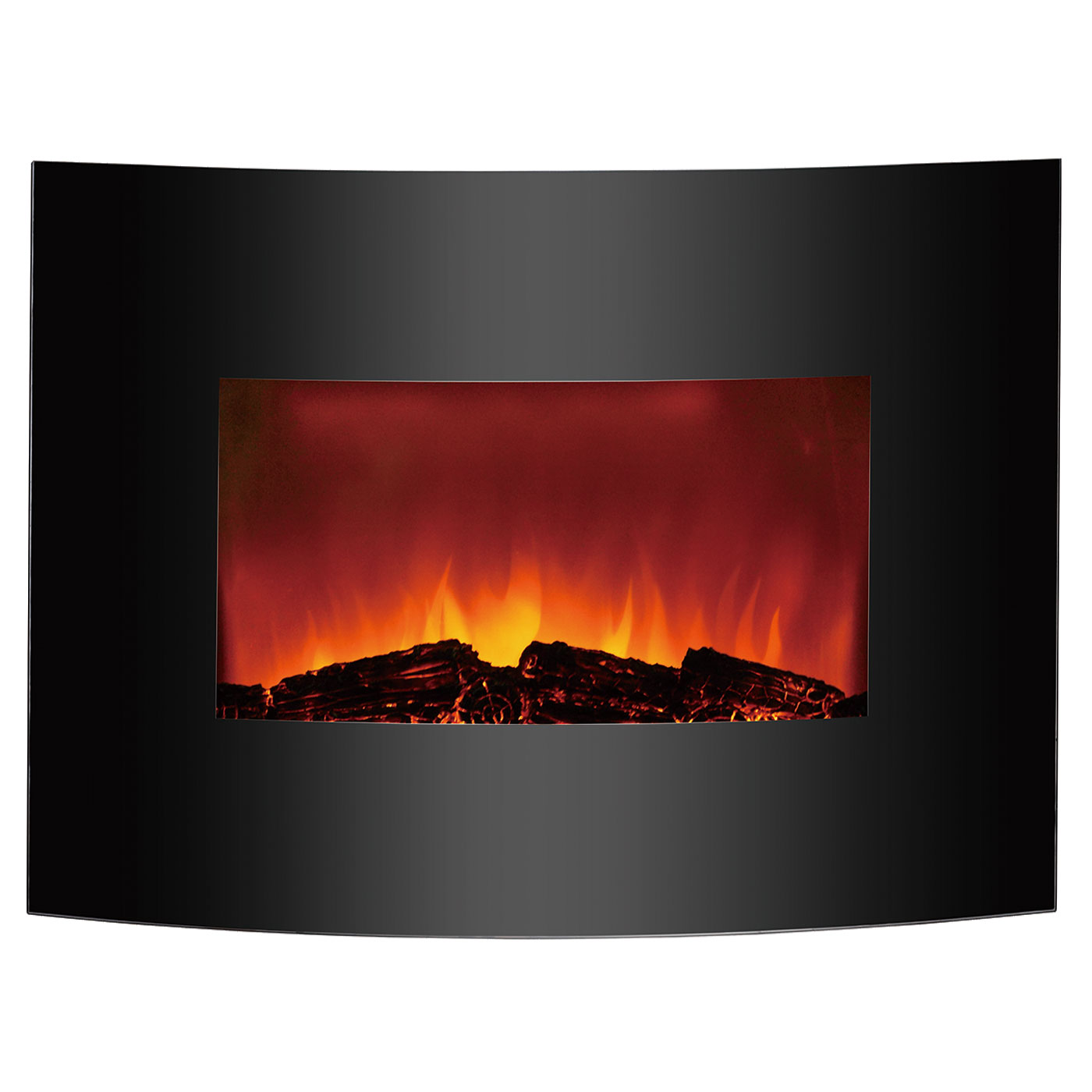 Curved Electrical Fireplace with 2 heat settings,remote control