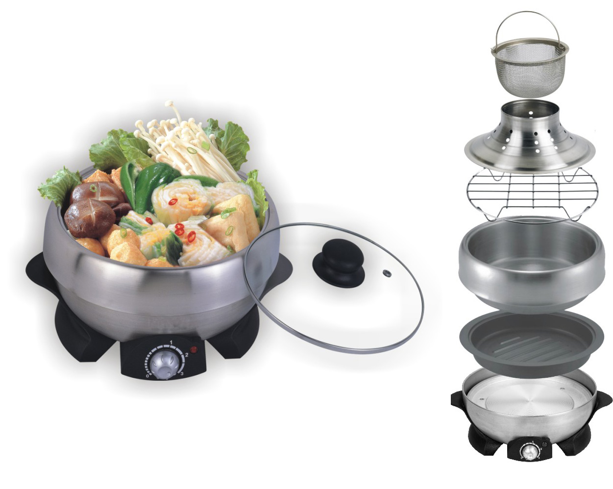 Multi-function cooker ,4 in 1 ,grilling ,cooking ,steaming ,hot-pot 