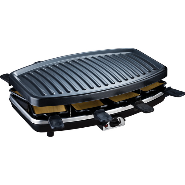 Electric raclette party grill for 8 persons with nonstick plate