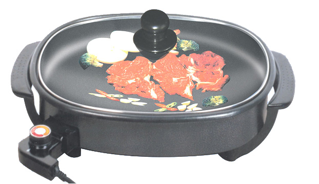 Square Shape Electric Pizza pan/ Electric Skillet with 42*32cm and 5cm for Depth 