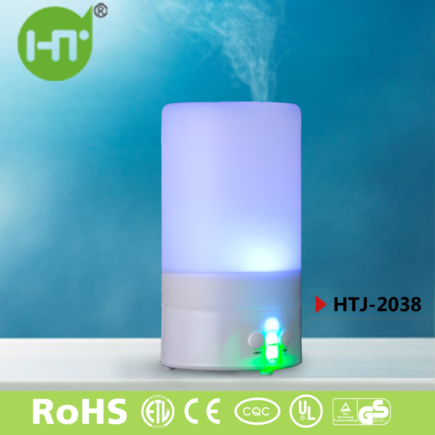 HTJ-2038 0.8L LED Night Light Portable Humidifier