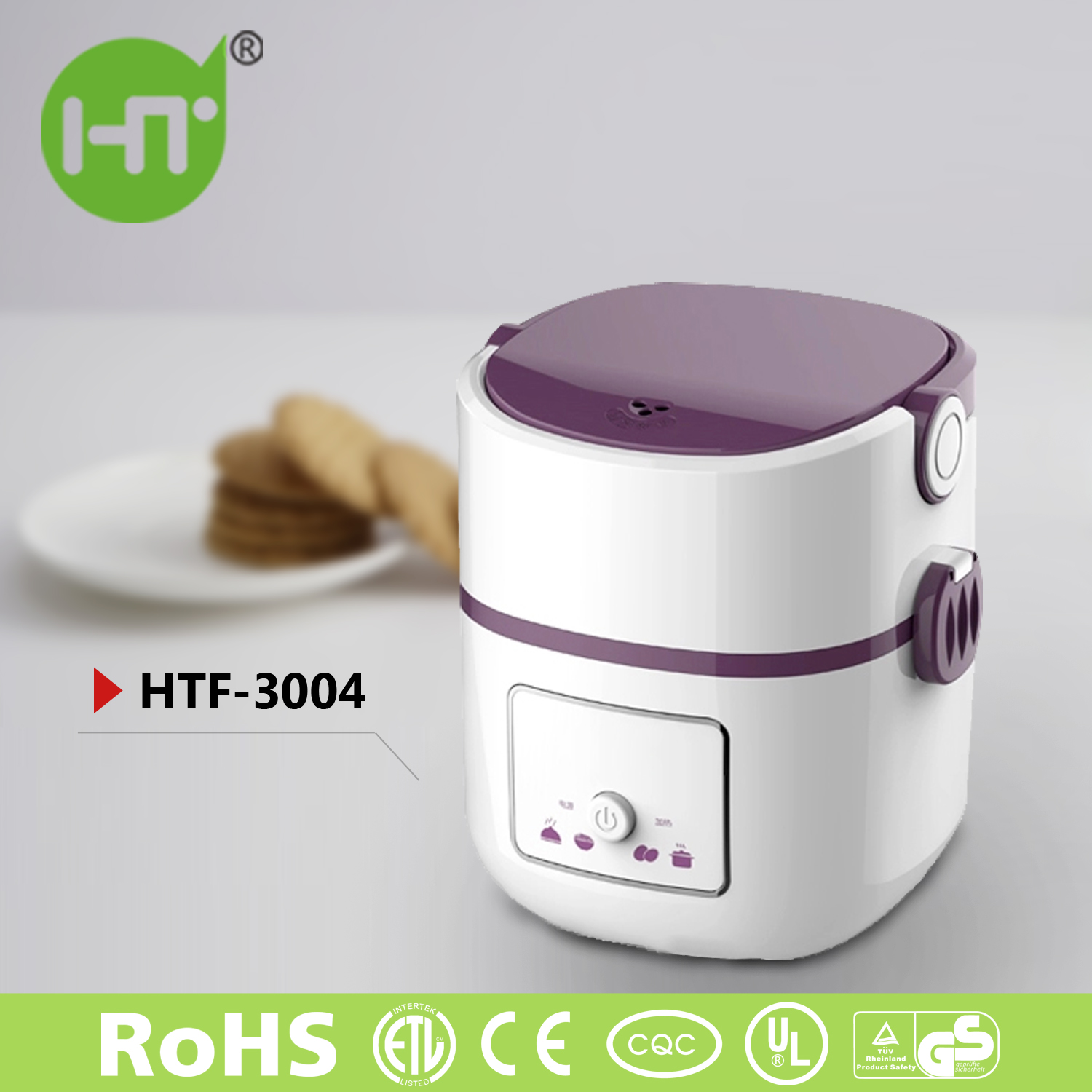 HTF-3004 2015 New Item DIY Keep Warm Thermal Electric Heated Lunch Box Mini Rice Cooker