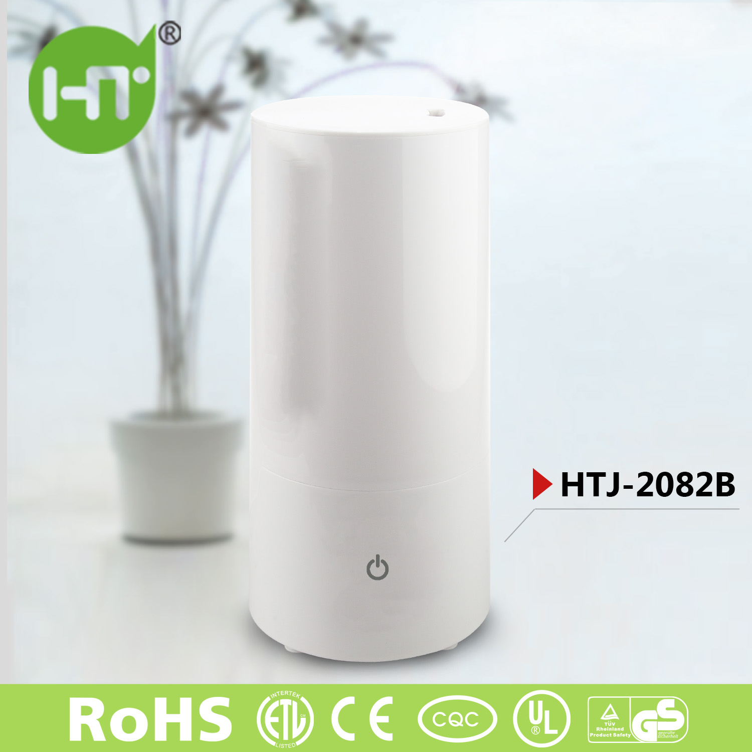 HTJ-2082B 2015 New 1.8L Elegant White Touch Pad Control Cool Mist Ultrasonic Humidifier