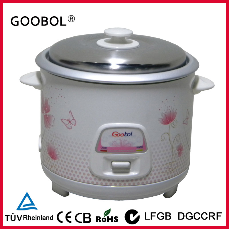 Flat pin electic rice cooker straight body rice cooker with steamer