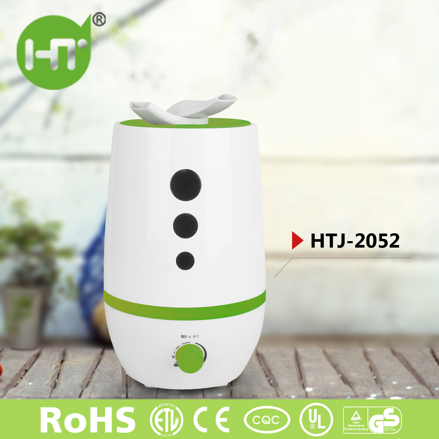 HTJ-2052 2.6L Jade-Like Elegant Double Nozzles Essential Oil Available Ultrasonic Humidifier