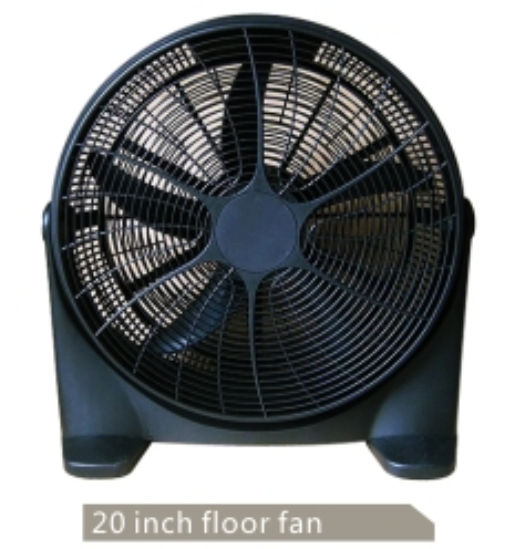 20 inch Plastic Box Fan , floor fan, 80W, 3 speed, 5 PP leaf