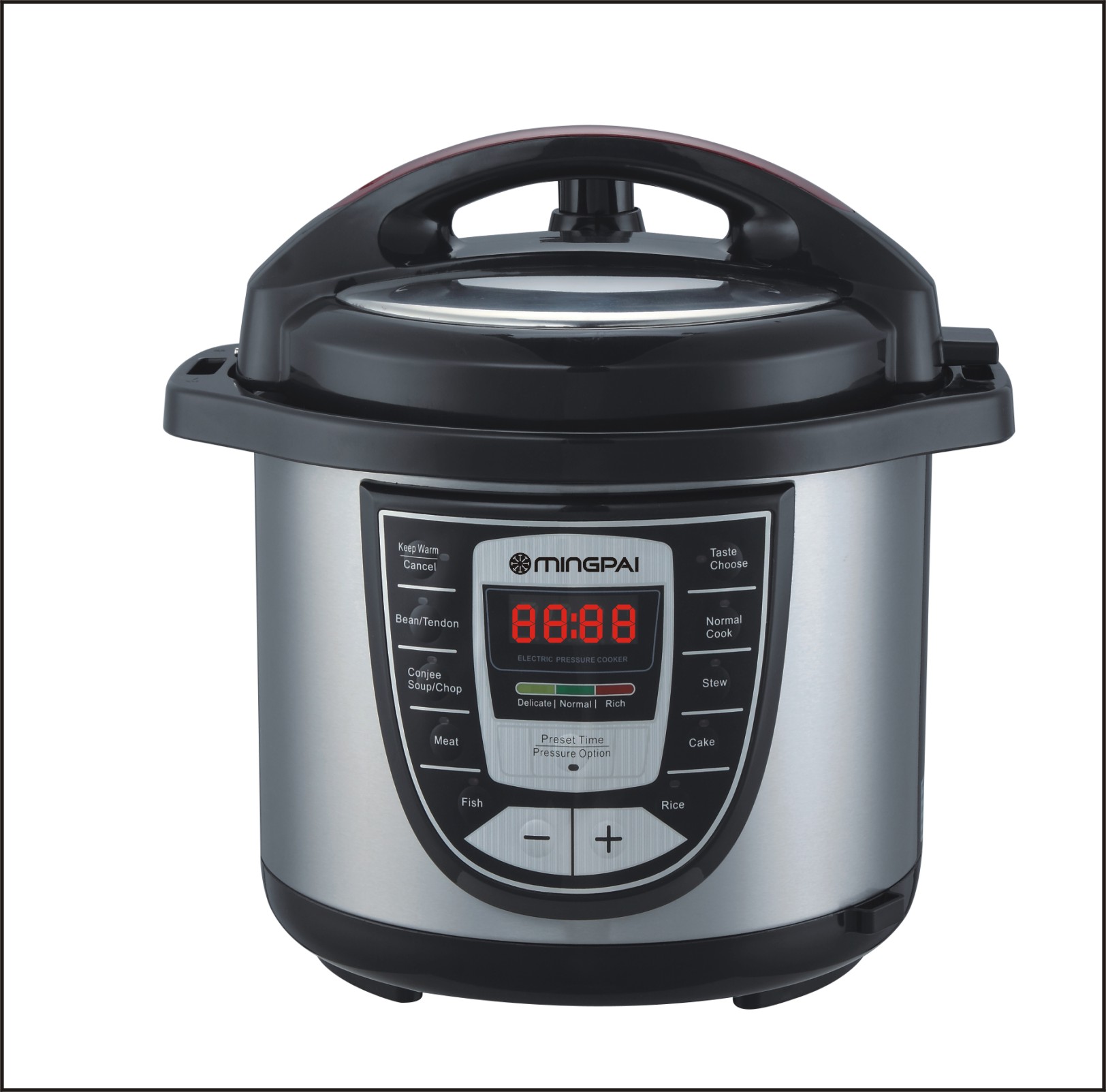 Digital display, Precise timing, Multi function,safe & convenient electrical pressure cooker