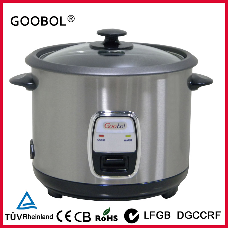 Stainless steel straight rice cooker glass lid electric rice cooker 