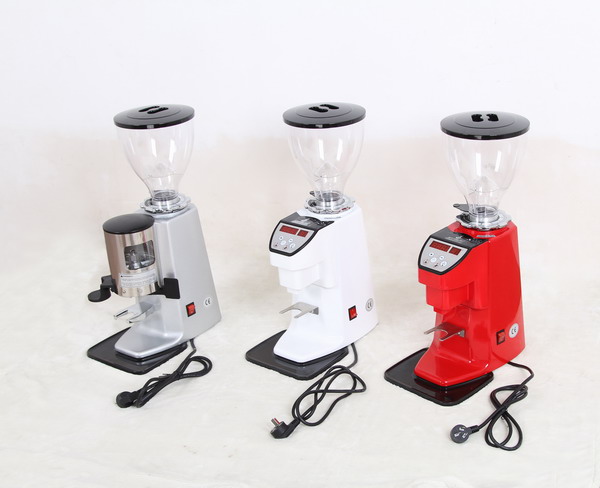 Silver cone hopper commercial dosing coffee grinder with italy imported mills