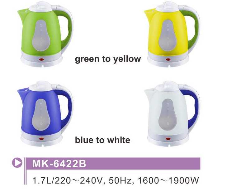 1.7L Electric Plastic Water Boiler  Color Changing Electric Kettle Electrical Appliances