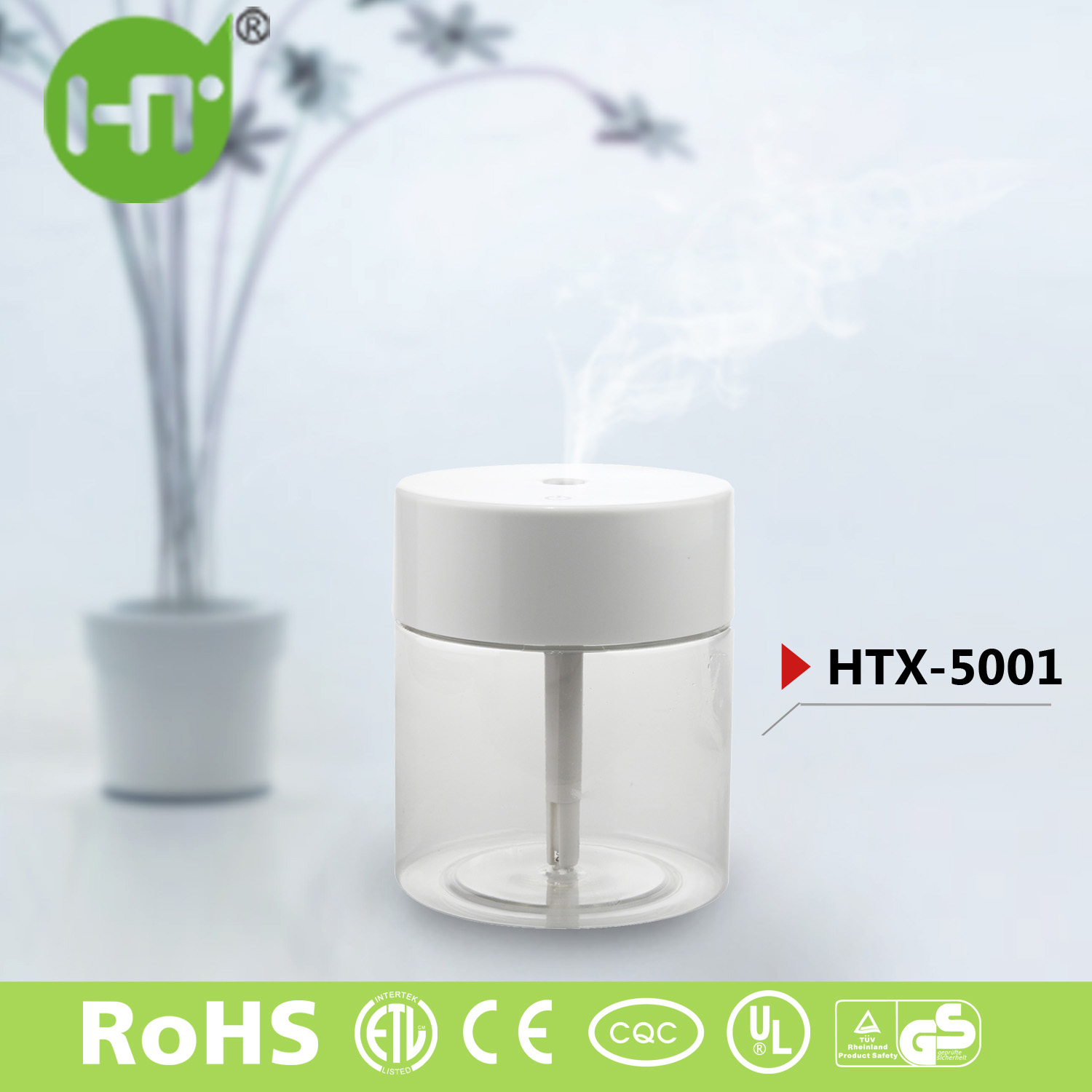 HTX-5001 0.4L 2015 Smart Touch Control Car Air Cooler Diffuser Ultrasonic Humidifier USB Diffuser