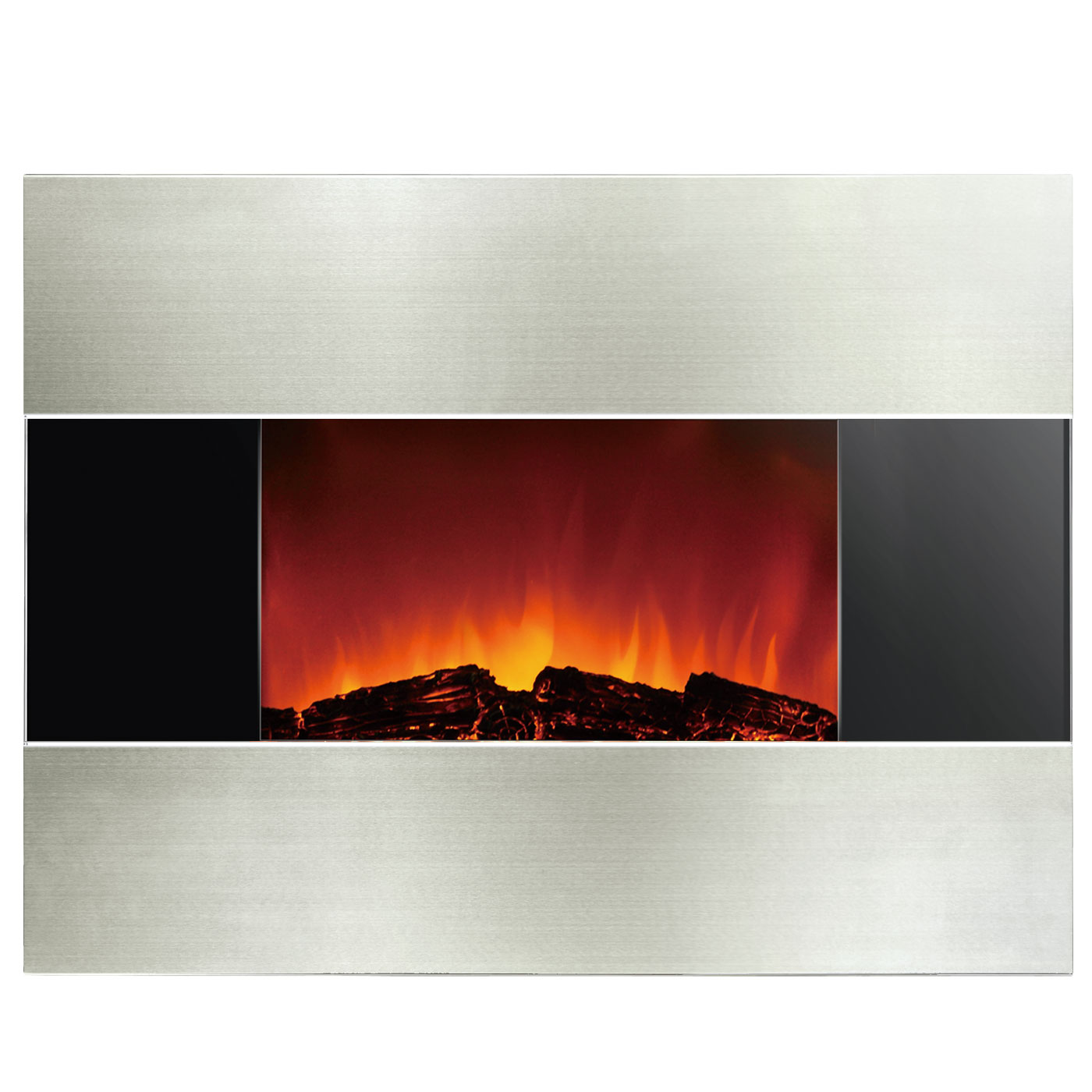 Electrical Fireplace,Mini stainless steel panel effect,log or pebble decoration
