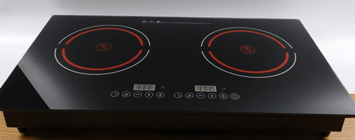 Commercial double burner infrared cooker and induction cooker black crystal plate