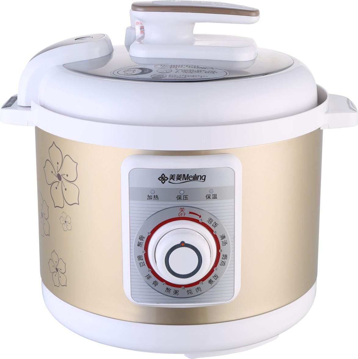 Multi function knob mechanical control electric pressure cooker with non-stick coating inner pot