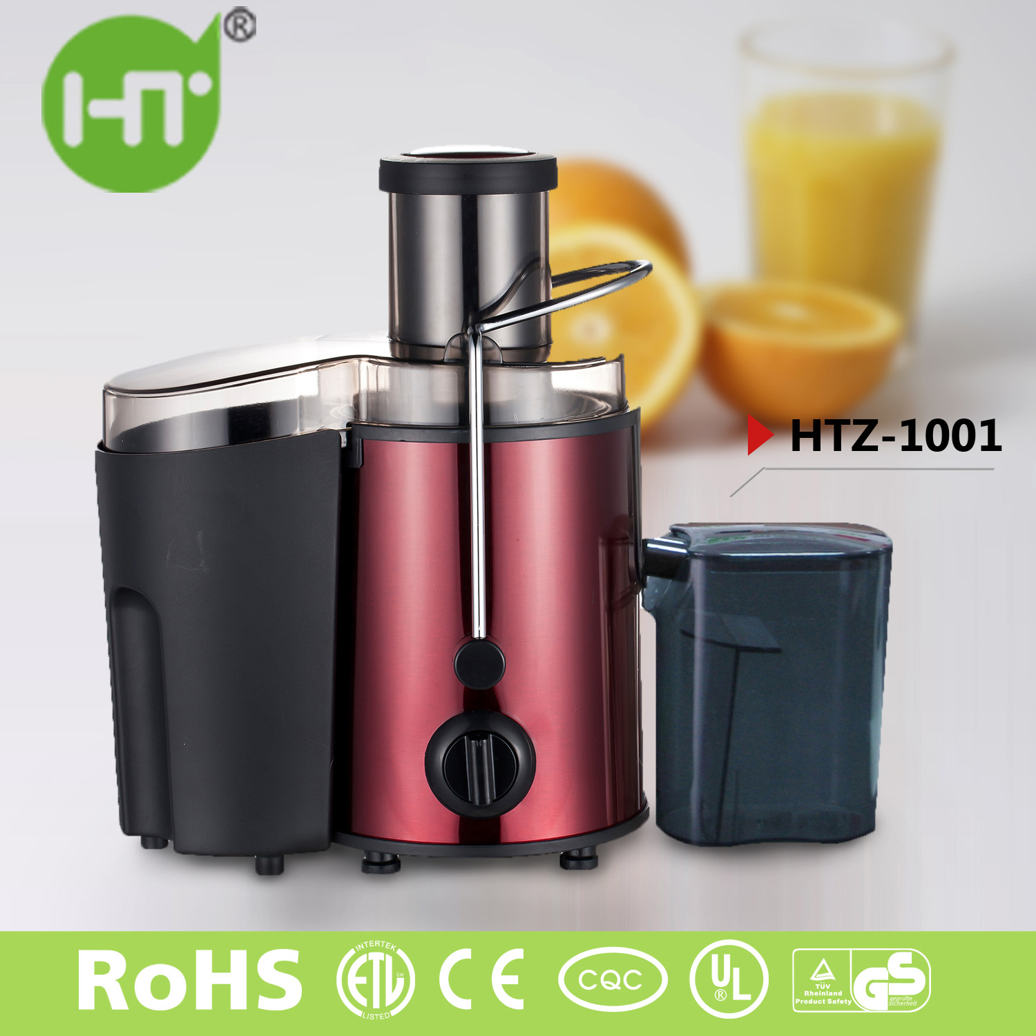HTZ-1001 2015 New Latest Low Power Consumption Stainless Steel High Efficiency Electric Juicer 