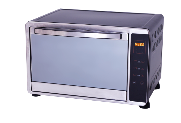 55L Touch Screen Oven,Black/White Housing,Rotisserie/ Convection Function,HD Orange LED