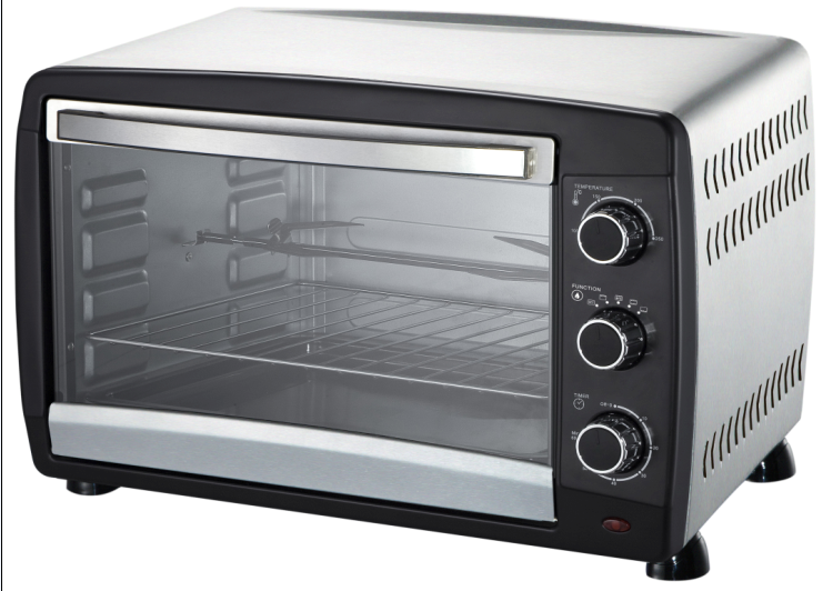 45L Electric Oven with Accurate Temperature,Black/White Housing, Rotisserie function
