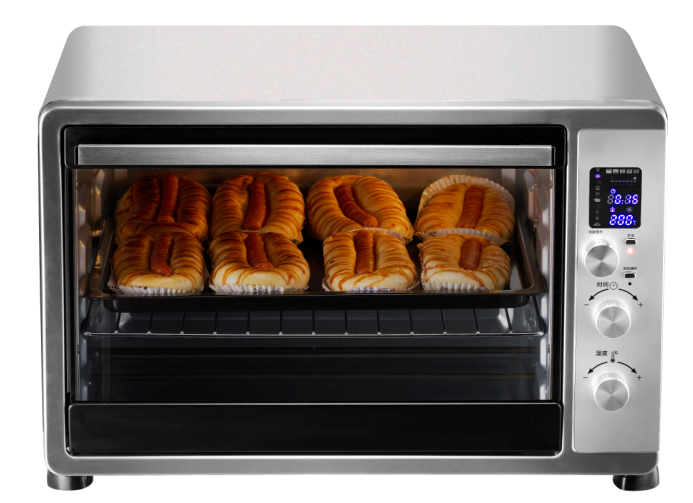 45L Touch Screen Oven,Black/White Housing,Rotisserie/ Convection Function,HD Blue LED