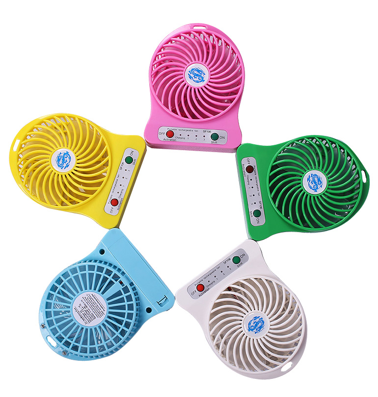 2016 new product colourful 4 inch Rechargeable USB fan
